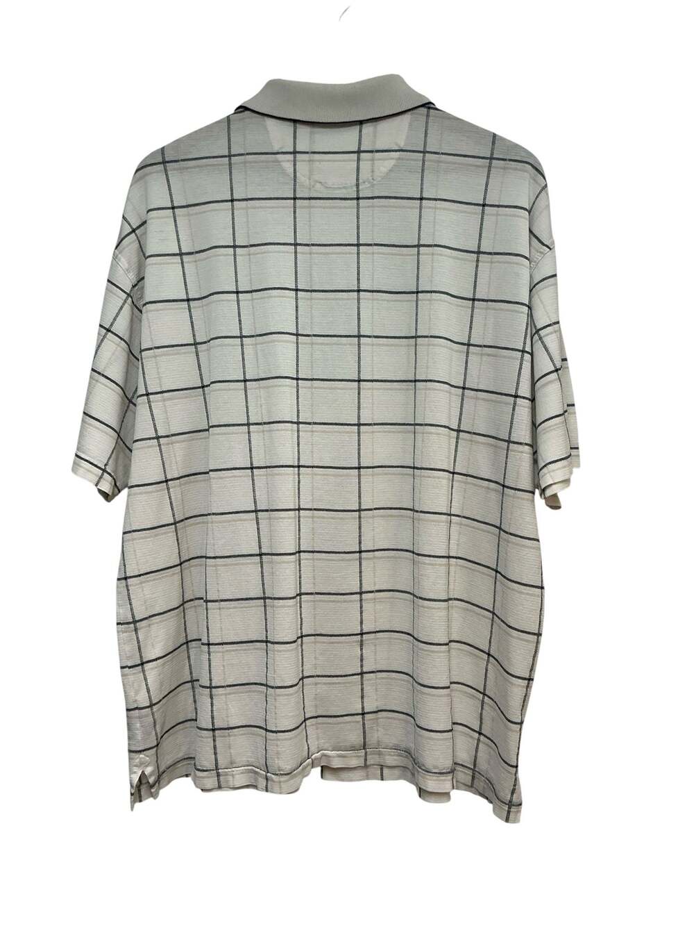 Greg Norman Men's 60/2 Double Mercerized Cotton Windowpane Plaid Polo Shirt - Picture 2 of 7